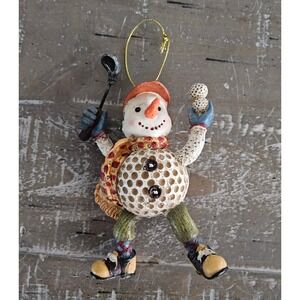 Golf Snowman Christmas Ornament Golfer Holiday Tree Decor Cottagecore Sports